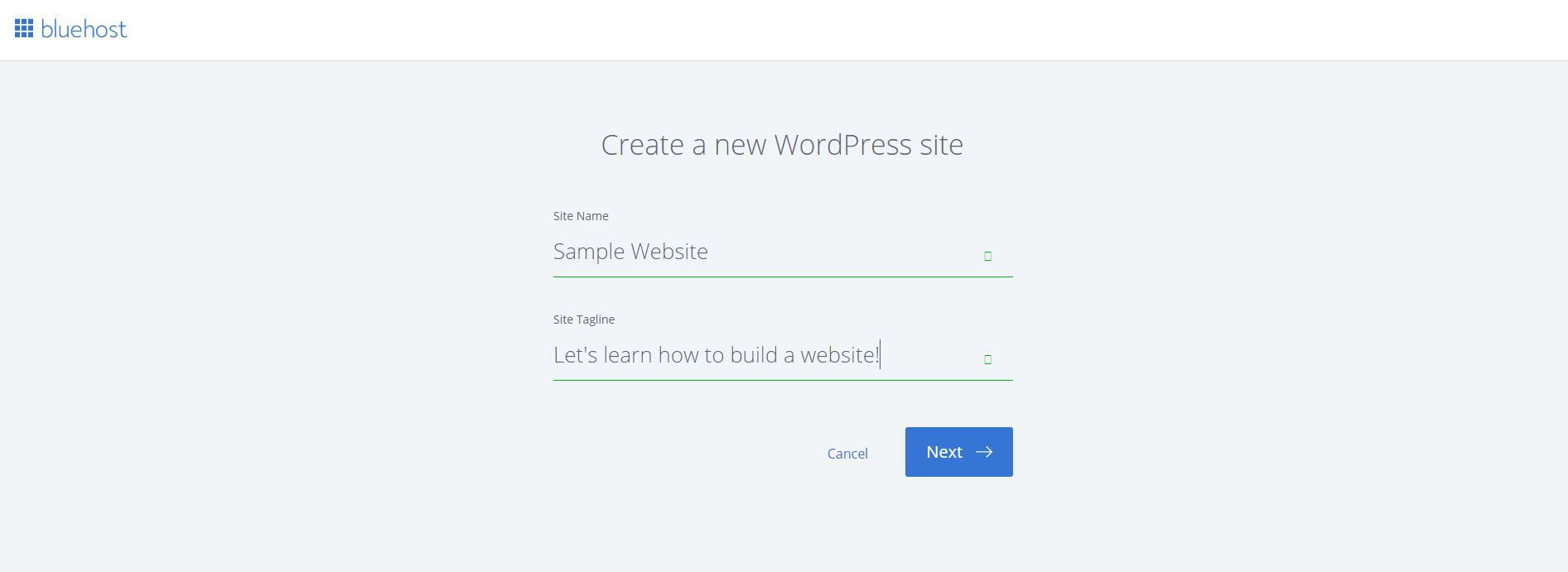 BlueHost WordPress